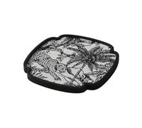 rockible Plateau Décoratif Plateau Plateau Organisateur Plateau de Présentation en Résine de et Lin avec Motif Animalier et Style Adapté aux Table de Nuit Console d'Entrée Salon, Noir, Petit