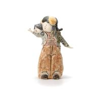 rockible Sculpture avec Enfant Artisanal Statuette en Céramique Rustique Figurine Abstraite pour Collectionneurs, J-2