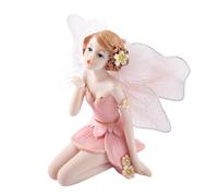 rockible Statuette Nymphe Agenouillée Figurine Nymphe Petite Taille Sculpture Décorative pour Collectionneurs, Console D'entrée, Salon, Vitrine, Rose