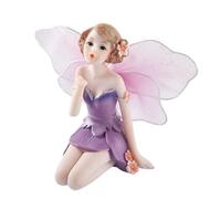 rockible Statuette Nymphe Agenouillée Figurine Nymphe Petite Taille Sculpture Décorative pour Collectionneurs, Console D'entrée, Salon, Vitrine, Violet