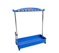 rockible Support de Balai avec Bassine Station Rangement Organisateur à Roulettes Acier Inoxydable Tuyau de Vidange Crochets Réglables Pratique Adapté aux, Bleu, 100cm