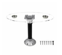 rockible Table Bateau Plateau Acrylique Polyvalent Table Porte-Gobels en Acier Inoxydable Bords Arrondis pr Croisière, Rassemblemen Extérieurs, Transparent