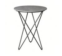 rockible Table D'appoint Ronde Plaau en Céramique Facile à Ntoyer Table D'appoint Cadre en Métal Industrielle, Noir+