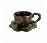 rockible Tasse Rustique Faite Main Anse Compatible Micro-Ondes, Tasse à Café En Céramique, Confortable, Mug, Brun Foncé