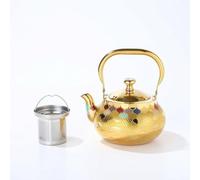 rockible Théière En Acier Inoxydable avec Infuseur Amovible Théière En Acier Inoxydable Précise Vaisselle pour Cuisine, Doré, 2.0L