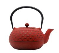 rockible Théière En Fonte Traditionnelle Théière avec Couvercle Traditionnel Bouilloire En Fonte pour Cuisine, Array, Rouge, Forme D Éventail, Sans Corde De Chanvre