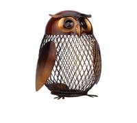rockible Tirelire Figurine d'animal Décoratif Tirelire avec Corps en Grillage Ajouré Boîte à Monnaie pour Collectionneurs, Hibou