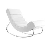 Rocking chair design blanc et acier chromé TAYLOR