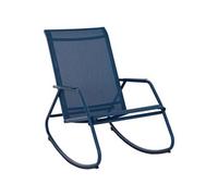 Fauteuil bas de jardin à bascule acier époxy et toile - Noa