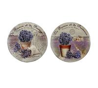 ROCKING GIFTS Dessous de plat rond en céramique Lavande de PROVENZA x2 Modèles 20 cm