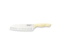 Rockingham Forge Essentials Couteau Santoku Alvéolé de 18 cm en Acier Inoxydable, Manche en Bakélite d'Effet Ivoire