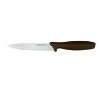 Rockingham Forge Essentials Couteau utilitaire 12,5 cm, Manche marron pour les légumes, Couteau de cuisine à code couleur pour l'hygiène & les allergènes alimentaires, Acier inoxydable