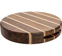 Rockingham Forge Planche à découper ronde de bois composite 25 cm - Pour la cuisine, la préparation et le service de pizza, fromage, pain & charcuteri - Planche à grain fin d'acacia et de bois d'hévéa