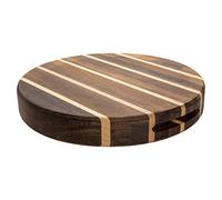 Rockingham Forge Planche à découper ronde de bois composite 35 cm - Pour la cuisine, la préparation et le service de pizza, fromage, pain & charcuteri - Planche à grain fin d'acacia et de bois d'hévéa