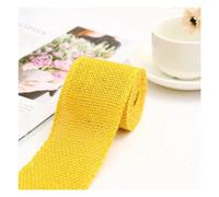 Rockreyoa 1 rouleau de ruban décoratif en toile de jute naturelle - Multicolore - 6 cm x 2 m - Pour Noël, emballage cadeau, bricolage, artisanat, mariage, fête - Jaune