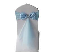 Rockreyoa Lot de 10 nœuds décoratifs pour chaise - En satin - Nœud papillon - Décoration de chaise - Pour mariage, anniversaire, fête, hôtel - Bleu clair