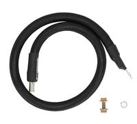 Rockville CZG2B Kit de fil de terre 0 AWG, audio de voiture OFC étamé de 7,5 m, métier à tisser fendu en maille noire, terminal à anneau et virole