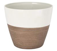 Rocky Mountain Goods Pot de Fleurs Rond en résine Durable de 20,3 cm, Finition revêtue d'UV pour éviter la décoloration, Look Moderne pour terrasse, Porche, extérieur ou intérieur (20,3 cm,