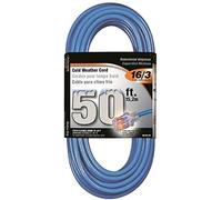 Rocky Mountain Goods Rallonge pour temps froid avec prise éclairée - Rallonge d'extérieur résistante à l'eau - Flexible jusqu'à -58 ° - Voyant d'alimentation - Ignifuge (15,2 m)