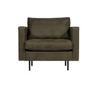 RODEO - Fauteuil vintage en cuir kaki Vert