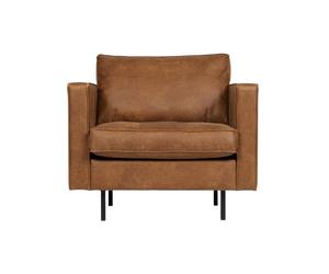 RODEO - Fauteuil vintage en cuir marron Marron