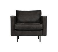 RODEO - Fauteuil vintage en cuir noir Noir