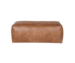 RODEO - Pouf rectangulaire en cuir cognac Marron