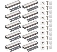 RODISHOMM Lot de 10 ouvre-porte à pression - Loqueteau magnétique Push to Open pour meubles, tiroirs et portes d'armoire, ouvre-porte Tip-On avec mécanisme magnétique, argenté