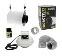 RODWIN VENTILATION Kit Extracteur 125mm 360m³/h + Filtre à Charbon Actif Proactiv - Renouvellement d'Air Intérieur