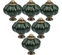 Roellgs Lot de 12 boutons de porte en céramique, boutons de porte en céramique style vintage avec motif de citrouille, poignées d'armoire avec vis de fixation, poignées de placard antiques pour