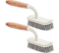 Roellgs Lot de 2 brosses de nettoyage robustes pour sol - Brosse à crevasse, salle de bain, douche, évier, brosse de nettoyage du sol, brosse de nettoyage pour alcôves et table de cuisson