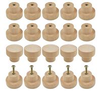 Roellgs Lot de 20 boutons en bois ronds vintage de 28 mm pour tiroir de cuisine, armoire de cuisine, meuble à vis