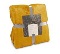 Römer Wellness Couverture Super Moelleuse Jaune Moutarde - 150 x 200 cm, 320 g/m², Douce, Moelleuse, Antistatique, utilisable Toute l'année comme Plaid certifié Oeko-TEX 100