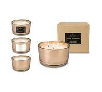 Römer Wellness ROMOSCENT Bougie aromatique XXL Shiny Moments 3 mèches dans un élégant verre rose Dimensions : env. 13 x 13 x 8 cm