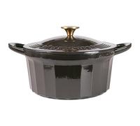 Römertopf Casserole en fonte avec couvercle 24 cm - Revêtement émaillé - Tous feux dont induction - Passe au four à 250 °C - Sans PFAS - Anthracite