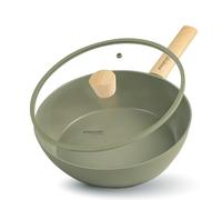 Römertopf Poêle à frire en céramique 26 cm sans PFAS, 2,8 L, couvercle en verre, induction et tous feux, vert