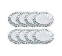 Rörstrand Assiette Swedish Grace Winter ovale lot de 8 - Blanc