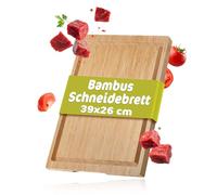 RÖSLE Basic Line Planche à Découper, Support de Coupe Haut de Gamme pour la Cuisine, Utilisation Universelle, Planche de Service, Bois de Bambou, 39 X 26 cm
