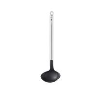 Rösle Basics Line Louche à sauce avec manche en acier inoxydable 28 cm, Argenté/Noir.