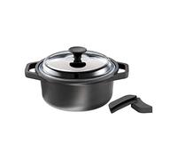 RÖSLE CADINI Faitout, Faitout Haut de Gamme en Fonte d’Aluminium avec Revêtement Anti-Adhésif et Résistant aux Rayures ProResist, Aluminium recy ouvercle en Verre, Compatible Induction