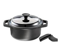 RÖSLE CADINI Faitout, Faitout Haut de Gamme en Fonte d’Aluminium avec Revêtement Anti-Adhésif et Résistant aux Rayures ProResist, Aluminium recy ouvercle en Verre, Compatible Induction