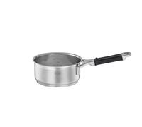 RÖSLE Casserole SILENCE PRO - en Acier Inoxydable 18/10, Manche en Silicone - Graduation Intérieure, Convient pour l'Induction - Passe au Lave-Vaisselle, 16 cm, 1,4 litres, argenté