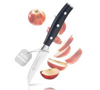 RÖSLE Couteau à éplucher Tradition, couteau de cuisine de haute qualité pour éplucher et nettoyer les fruits et légumes, lame courbée en acier spécial à lames, POM noir, protège-doigts