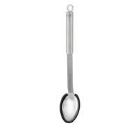 RÖSLE Cuillère Droite Siliconée, Cuillère à Sauce Haut de Gamme avec Bord en Silicone et Manche Rond, Acier Inoxydable 18/10, Passe au Lave-Vaisselle