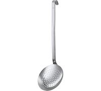 RÖSLE Écumoire - Ustensile de Cuisine de Haute Qualité - Plate et à Perforations Larges, Dotée d'un Manche à Crochet - Acier Inoxydable 18/10 - Passe au Lave-Vaiselle - 10 cm