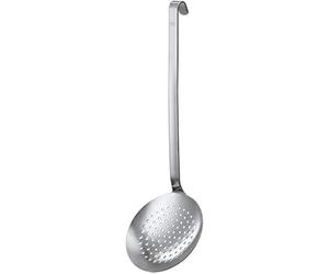 RÖSLE Écumoire - Ustensile de Cuisine de Haute Qualité - Plate et à Perforations Larges, Dotée d'un Manche à Crochet - Acier Inoxydable 18/10 - Passe au Lave-Vaiselle - 10 cm