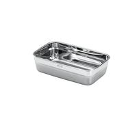 RÖSLE Flexx 2GO Boîte à déjeuner carrée en acier inoxydable Passe au micro-ondes et au four jusqu'à 150 °C Passe au lave-vaisselle Argenté 1,5 l