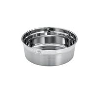 RÖSLE Flexx 2GO Boîte à déjeuner ronde en acier inoxydable - Passe au micro-ondes et au four jusqu'à 150 °C - Passe au lave-vaisselle - Argentée - 0,8 l
