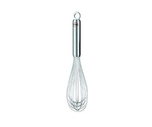 Rösle Fouet, Fouet de Bonne Qualité avec Poignée Ronde Massive et Anneau de Suspension, Acier Inoxydable 18/10, Lavable au Lave-Vaisselle, 27 cm