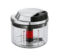 RÖSLE Hachoir multifonctionnel coupe-légume haut de gamme pour fruits et légumes, extra tranchant - Acier Inoxydable - Récipient Fines Herbes - Insert Mixeur et Couvercle, Argenté